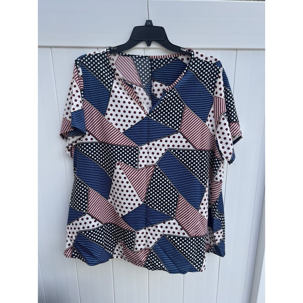 Emory Rose Women’s Boxy Sheer Top Short Sleeve Plus Sz 4X Lightweight Colorful